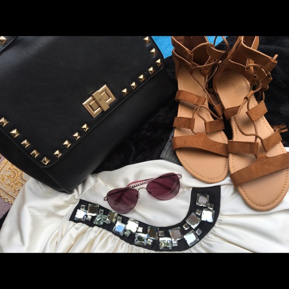 Forever 21 camel color gladiator sandals size 6-8 - Picture 1 of 8